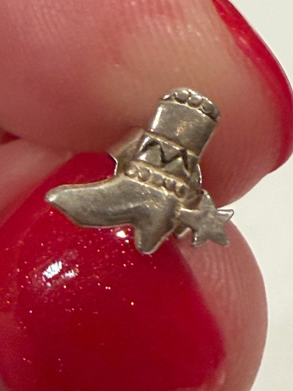 Sterling Silver Cowboy Cowgirl Boot Stud Earring- Tiny Western Boot w Spur